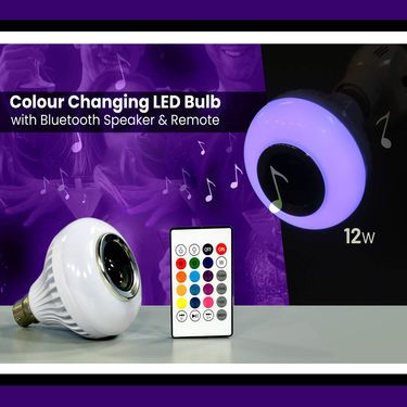 Aura Tune: Color Changing LED Bulb with Speaker & Remote | Bluetooth