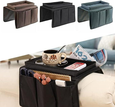 Arm Ease Organizer: Couch Sofa Armrest Tray and Cup Holder Tray